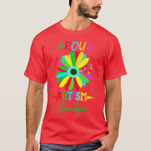 proud autism grandpa Sunflower  T-Shirt