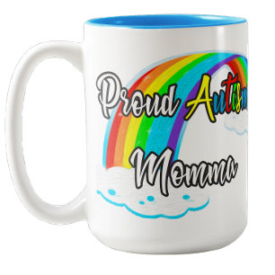 Proud Autism Momma puzzles Two-Tone Coffee Mug