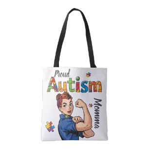 Proud Autism Momma Shopping reusable tote bag