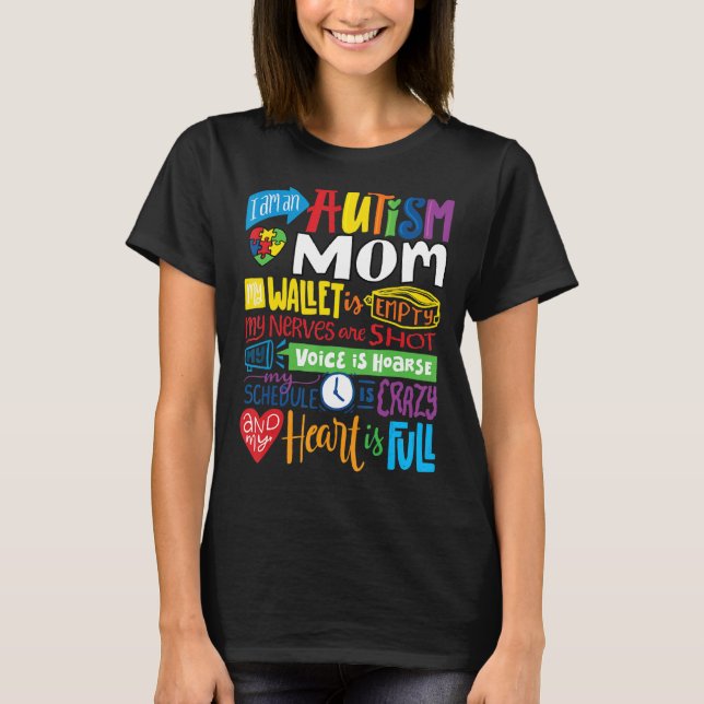 Proud Autism Mother Quote  I'm An Autism Mum  Wall T-Shirt (Front)