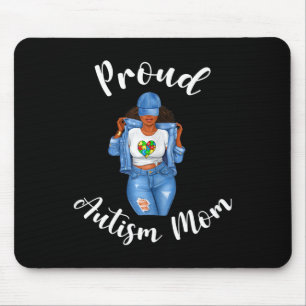 Proud Autism Mum African American Black Mum Woman Mouse Pad