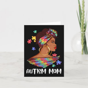 Proud Autism Mum Afro Puzzle Awareness Gift Card