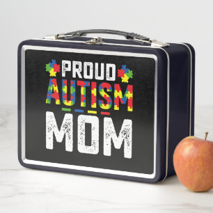 Proud Autism Mum Awareness Autistic Family Metal Lunch Box
