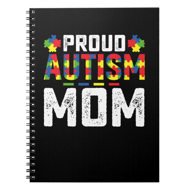 Proud Autism Mum Awareness Autistic Family Notebook (Front)