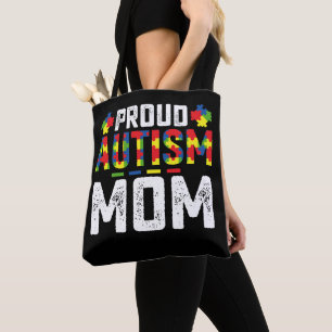 Proud Autism Mum Awareness Autistic Family Tote Bag