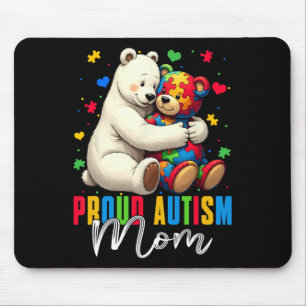 Proud Autism Mum Bear Autism Awareness Autistic So Mouse Pad