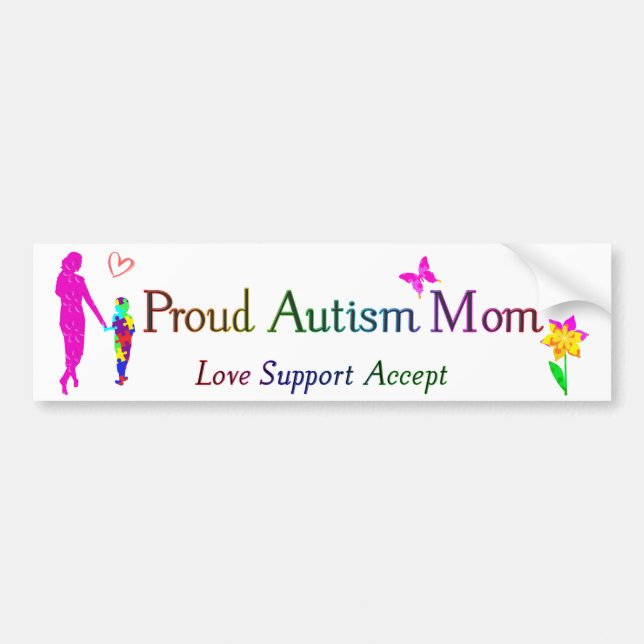 Proud Autism Mum Bumper Sticker (Front)