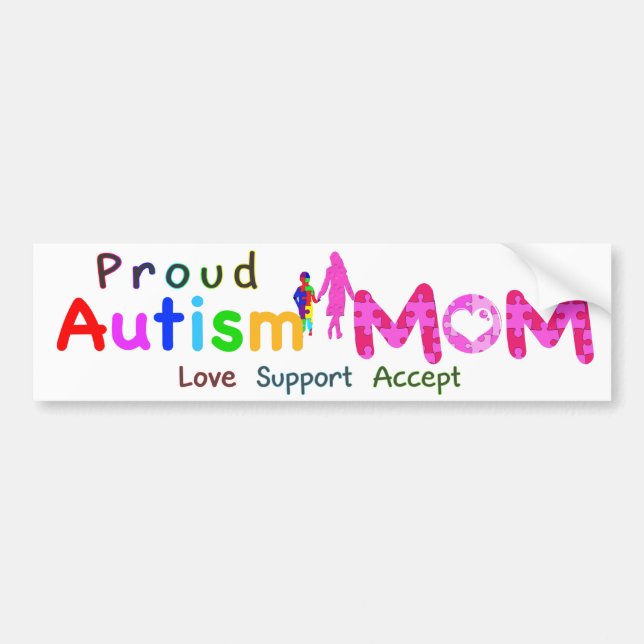 Proud Autism Mum Bumper Sticker (Front)