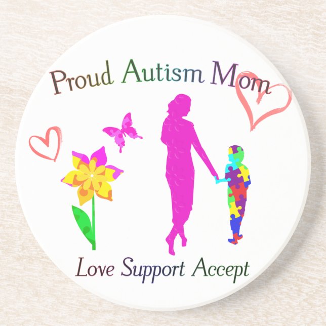 Proud Autism Mum Coaster (Front)
