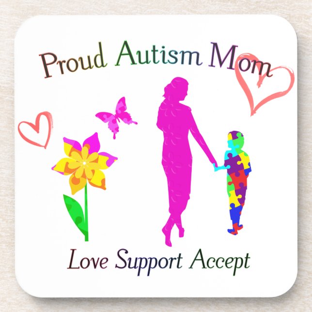 Proud Autism Mum Coaster (Front)