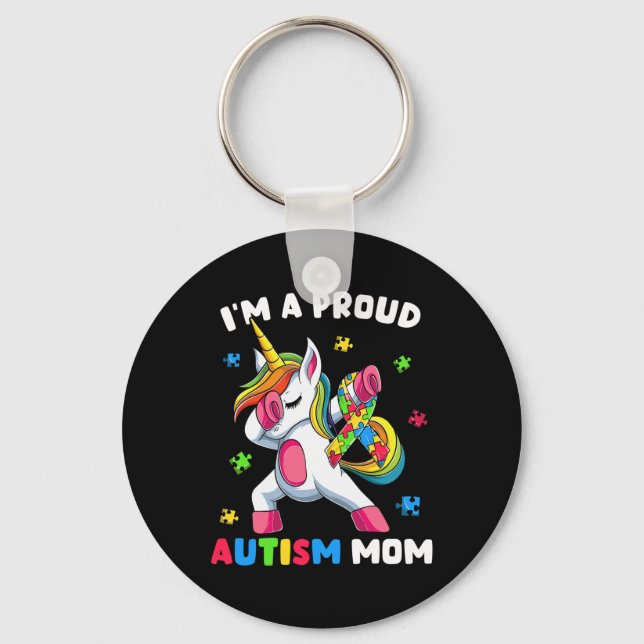 Proud Autism Mum Dab Dance  Key Ring (Front)