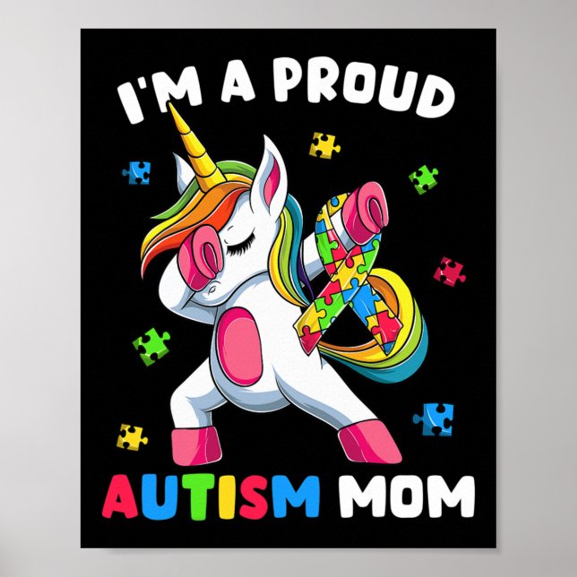 Proud Autism Mum Dab Dance  Poster (Front)