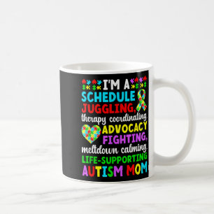 Proud autism mum definition autism warrior mother coffee mug