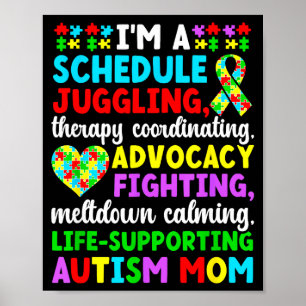 Proud autism mum definition autism warrior mother  poster
