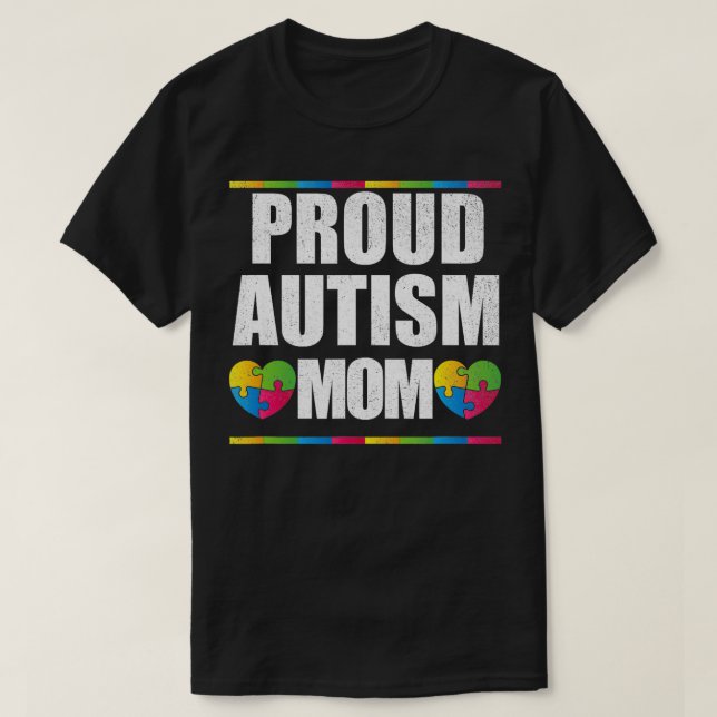 Proud Autism Mum  Mother of Autistic Child  T-Shirt (Design Front)
