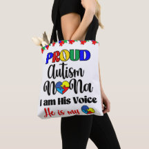 Proud Autism Nana Shopping tote bag 