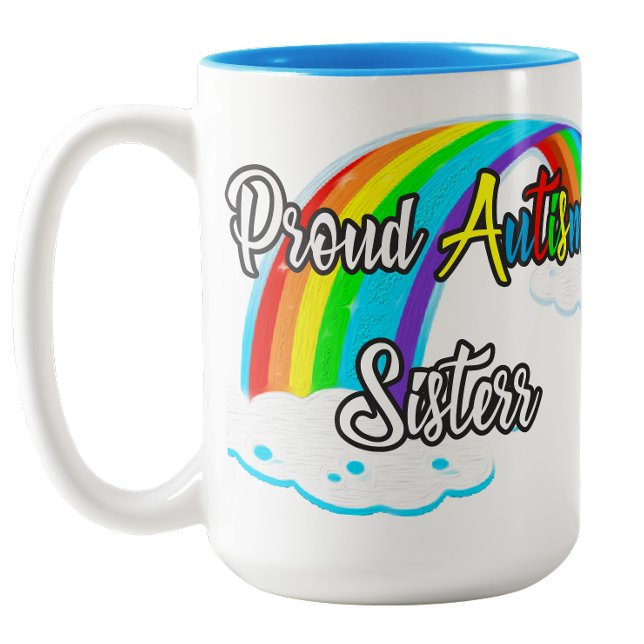 Proud Autism Sister puzzles Two-Tone Coffee Mug (Proud Autism Sister puzzles Two-Tone Coffee Mug)