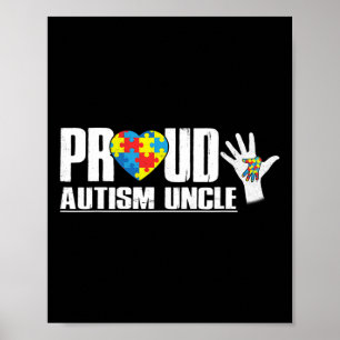 Proud Autism Uncle Dad Heart Autism Awareness For Poster