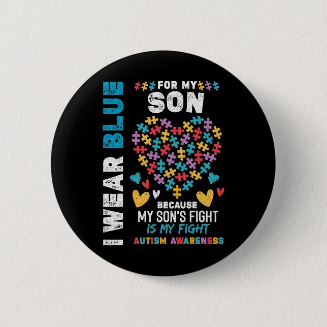 Proud Autistic Dad  6 Cm Round Badge (Front)