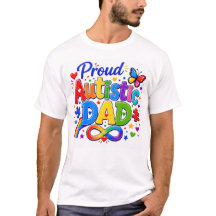 Proud Autistic Dad Colourful Autism Acceptance