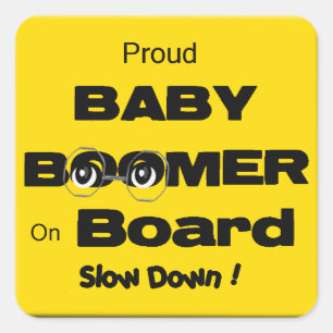 Proud Baby Boomer On Board Sticker