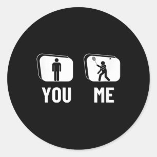 Proud Badminton Player Men Shuttle Funny Badminton Classic Round Sticker