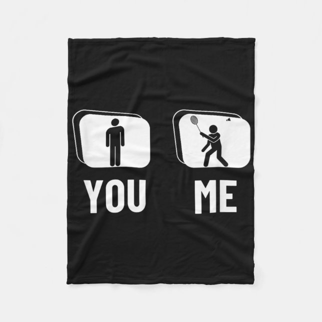 Proud Badminton Player Men Shuttle Funny Badminton Fleece Blanket (Front)