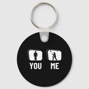 Proud Badminton Player Men Shuttle Funny Badminton Key Ring