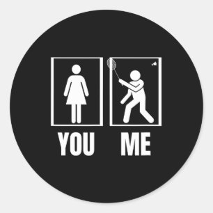Proud Badminton Player Women Shuttle Funny Badmint Classic Round Sticker