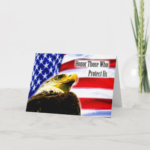 Proud Bald Eagle general Veterans Day greeing card