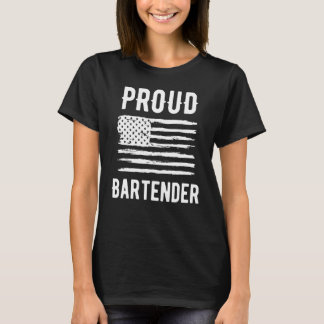 Proud Bartender Profession American Flag T-Shirt