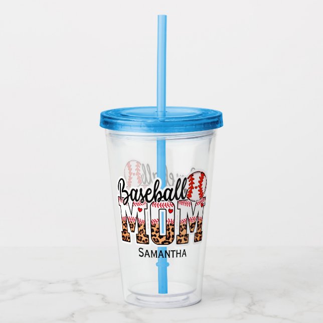Proud Baseball Mum - Game Day Enthusiast Acrylic Tumbler (Front)
