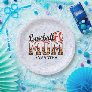 Proud Baseball Mum - Game Day Enthusiast Paper Plate