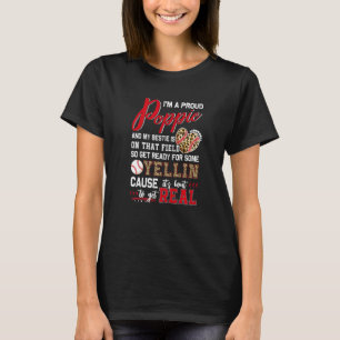 Proud Baseball Poppie Baseball Family Matching T-Shirt