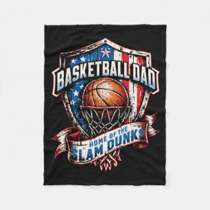 Proud Basketball Dad - Home of the Slam Dunks Fleece Blanket