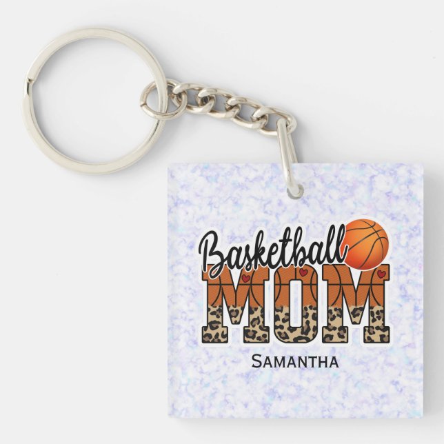 Proud Basketball Mom - Court-Side Champion Key Ring (Front)