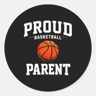 Proud basketball parent funny mum dad court game classic round sticker