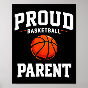 Proud basketball parent funny mum dad court game poster