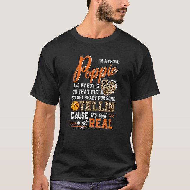 Proud Basketball Poppie Basketball Family Matching T-Shirt (Front)