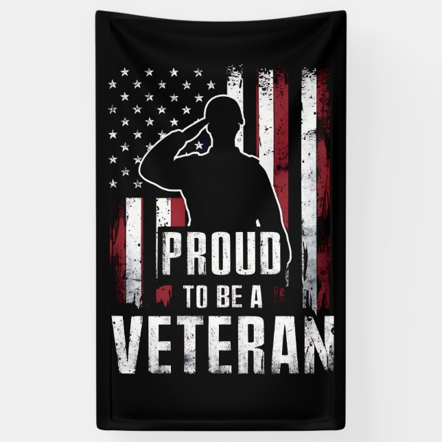 Proud Be A Veteran Of The USA Veteran Veterans Day Banner (Vertical)