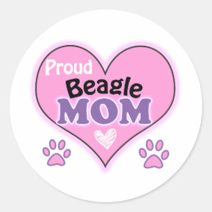 Proud Beagle Mum Classic Round Sticker