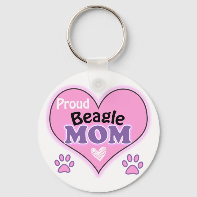 Proud Beagle Mum Key Ring (Front)