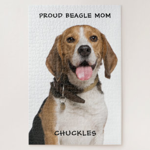 Proud Beagle Mum Personalised Pet Dog Photo Jigsaw Puzzle