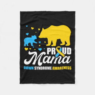 Proud Bear Mama Down Syndrome Awareness  Fleece Blanket