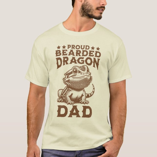 Proud Bearded Dragon Dad Reptile Lover T-Shirt (Front)