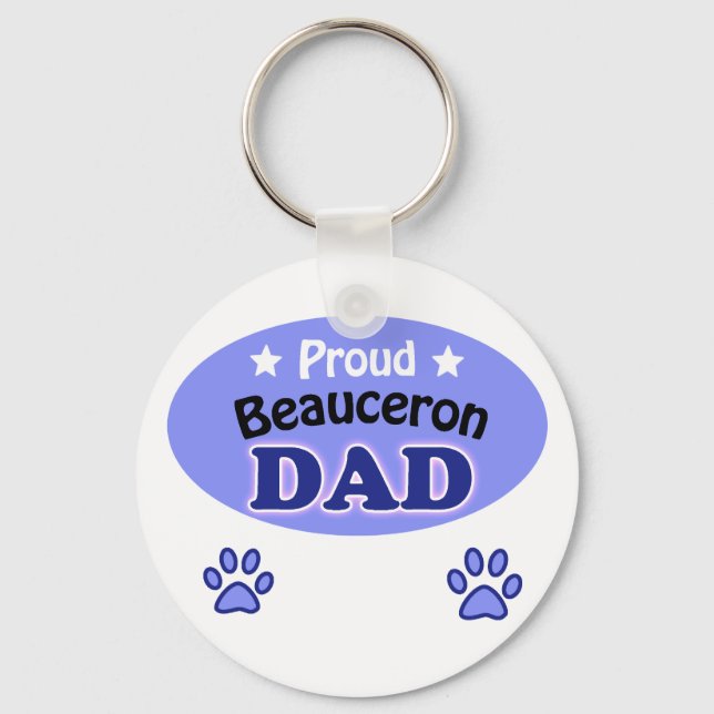 Proud Beauceron Dad Key Ring (Front)