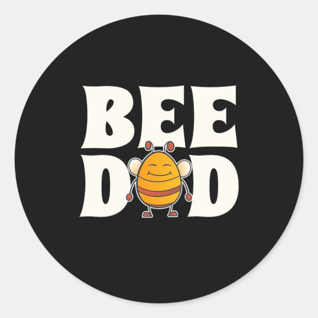 Proud Bee Dad Classic Round Sticker (Front)