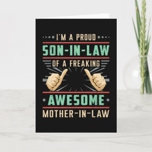 Proud Best Son In Law Freaking Son Gift Idea Card