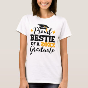 Proud Bestie of a 2022 graduate black gold tassel T-Shirt