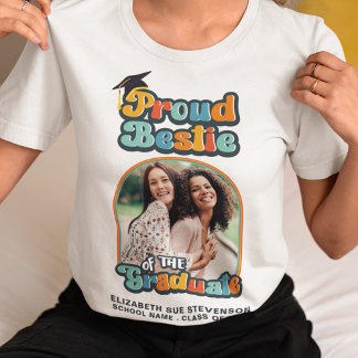 Proud Bestie of the graduate photo groovy retro T-Shirt